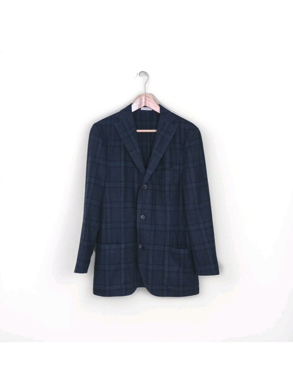 Boglioli Slim Fit Blazer IT 52 US 40 Teal Plaid Unlined 50 K Jacket N2902J Edgy